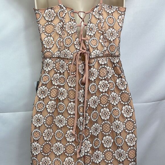 NSR floral Lace Midi Dress with Corset back and side slit size small NWT - Picture 11 of 16